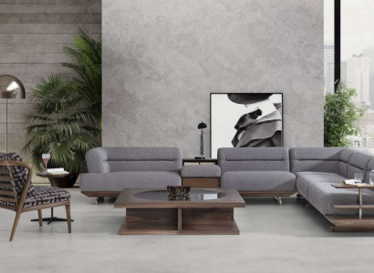 Modernen Wohnzimmer Set Ecksofa L-Form Sessel mit Couchtisch Luxus Designen